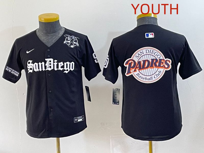 Youth 2025 San Diego Padres Blank Black Five generations Joint Name Nike MLB Jersey style 21